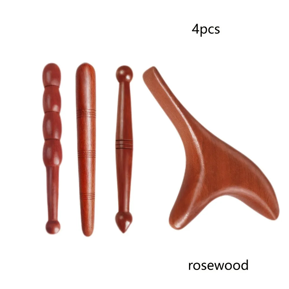 Wooden Massage Set Triangular Swallow Gua Sha Board Periocular Periocular Meridian Unblocking Foot Massager Foot Care Tools